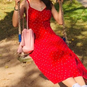 forever 21 red polka dot maxi dress